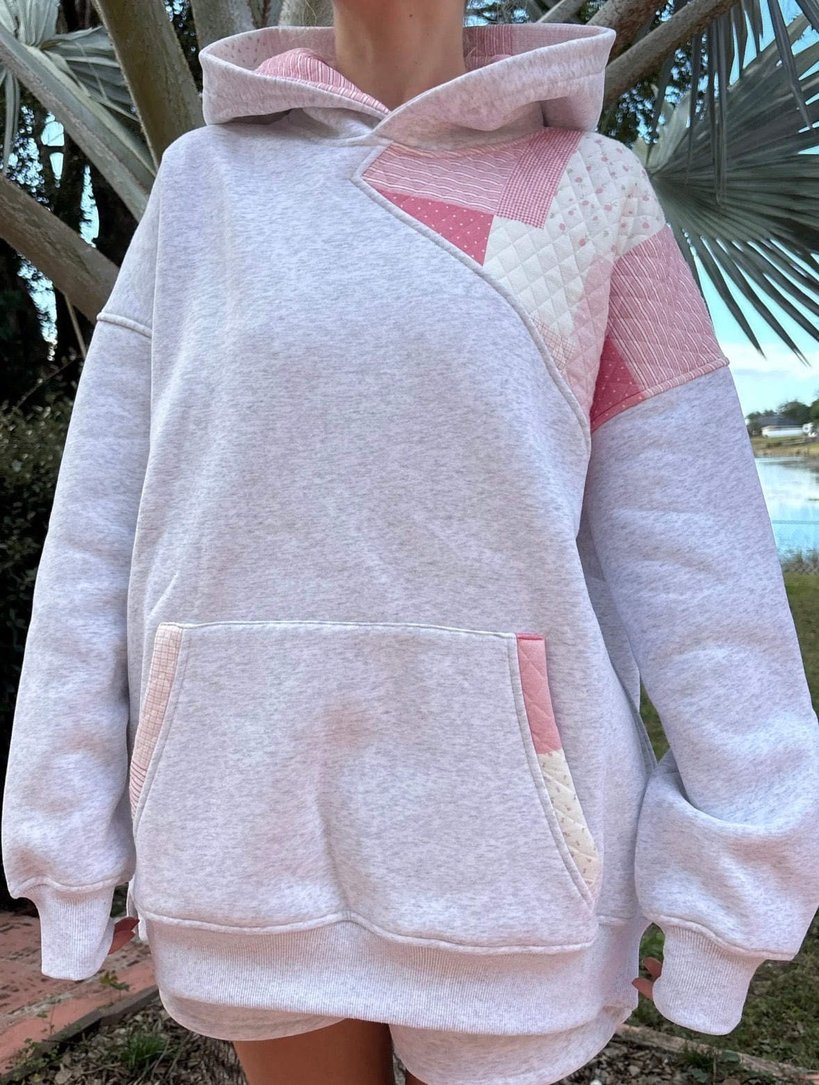 Quilted Patchwork Hoodie