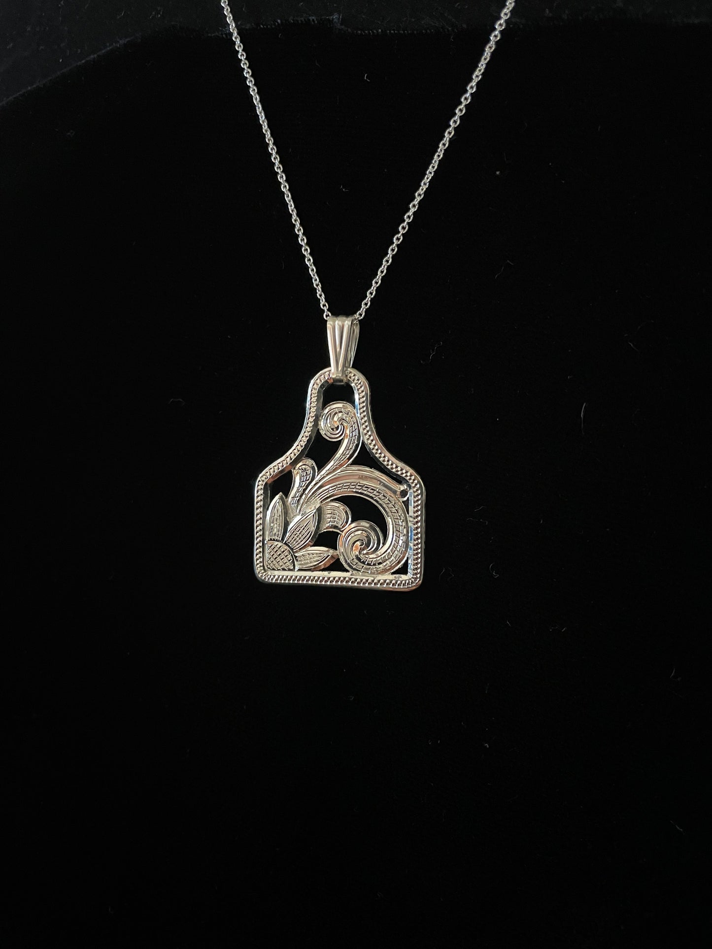 Sterling Silver Cow Tag Pendant